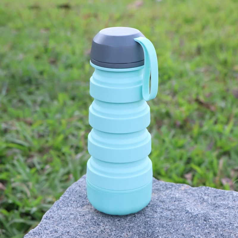 Kreative Silikonwasserschale Lebensmittelqualität Falten Outdoor-Sport Persönlichkeit Wasserflasche Laufen Fitness portable Sport Wasserschale